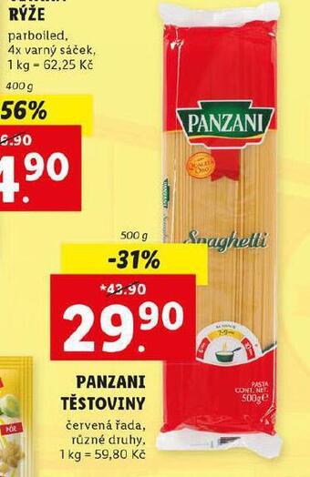 Lidl Panzani těstoviny nabídka