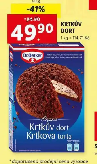 Lidl Dr. oetker krtkův dort nabídka