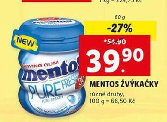 Lidl Mentos žvýkačky nabídka