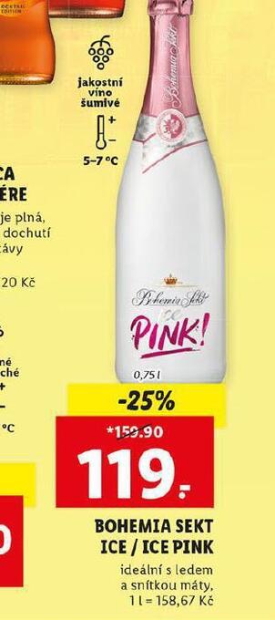 Lidl Bohemia sekt ice / ice pink nabídka
