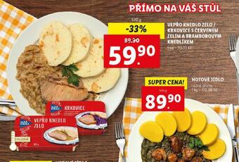 Lidl Krkovice s červeným zelím a bramborovým knedlíkem nabídka
