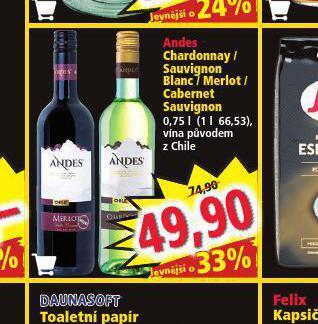 Norma Andes sauvignon blanc nabídka