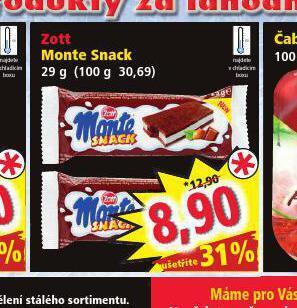 Norma Zott monte snack nabídka