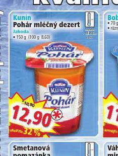 Norma Kunín pohár mléčný dezert nabídka