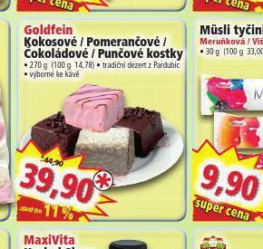 Norma Goldfein kokosové / pomerančové / čokoládové / punčové kostky nabídka