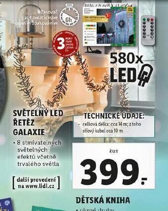 Lidl Světelný led řetěz galaxie nabídka