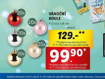 Lidl Vánoční koule nabídka