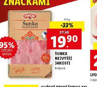 Lidl Šunka nejvyšší jakosti nabídka