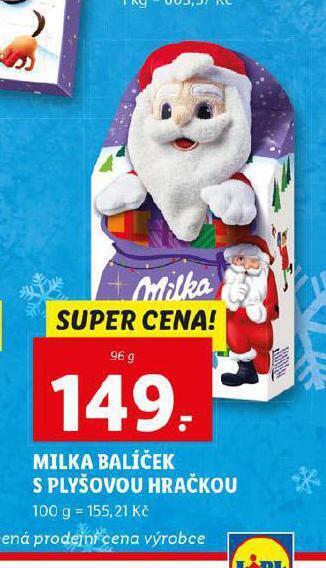 Lidl Milka balíček s plyšovou hračkou nabídka
