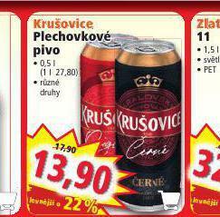 Norma Krušovice plechovkové pivo nabídka