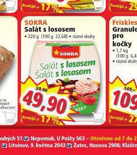 Norma Sokra salát s lososem nabídka