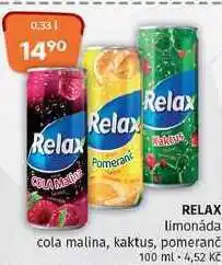 Coop Relax limonáda cola malina, kaktus, pomeranč 0,33l nabídka