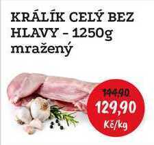 RABBIT řeznictví Králík celý bez hlavy - 1250g, 1 kg nabídka