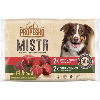 Propesko mistr filetky s hovězím a zvěřinou v omáčce pro psy (4×85 g)