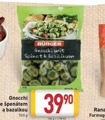 Billa Gnocchi se špenátem a balzalkou nabídka