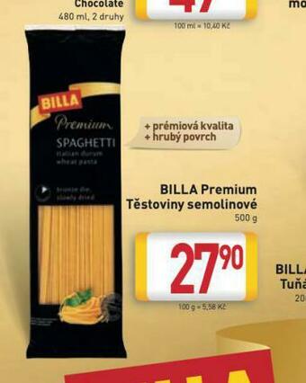 Billa Billa premium těstoviny semolinové nabídka