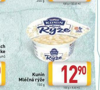 Billa Kunín mléčná rýže nabídka