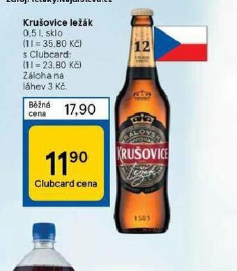 Tesco Pivo krušovice 12 královský ležák nabídka