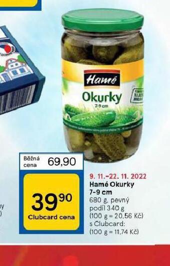 Tesco Hamé okurky 7-9 cm nabídka