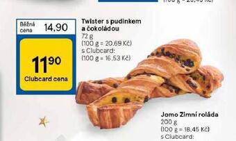 Tesco Twister s pudinkem a čokoládou nabídka