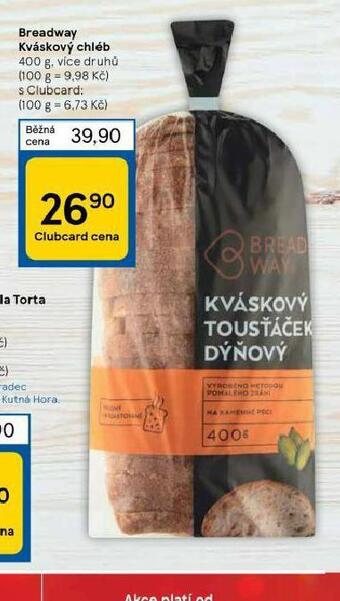 Tesco Breadway kváskový chléb nabídka