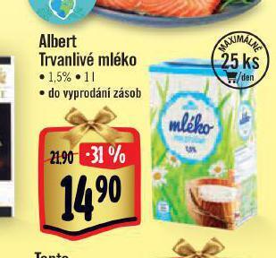 Albert Trvanlivé mléko nabídka