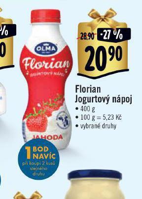 Albert Florian jogurtový nápoj nabídka