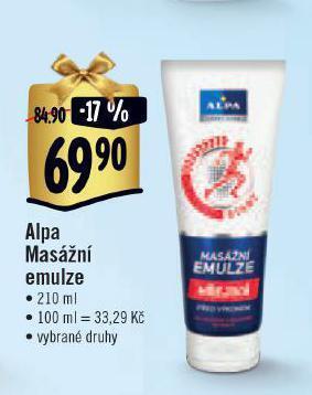 Albert Alpa masážní emulze nabídka