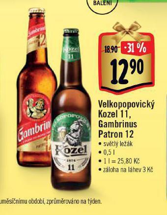 Albert Pivo velkopopovický kozel nabídka