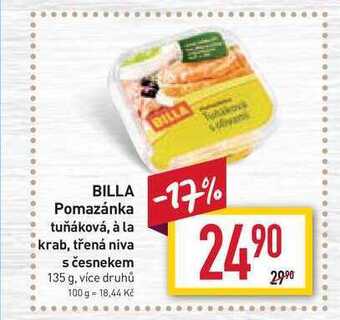 Billa Billa pomazánka tuňáková 135g nabídka