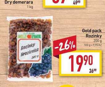 Billa Gold pack rozinky 200 g nabídka