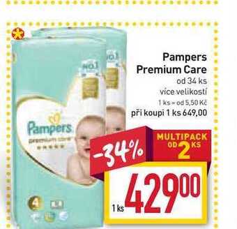 Billa Pampers premium care od 34 ks nabídka
