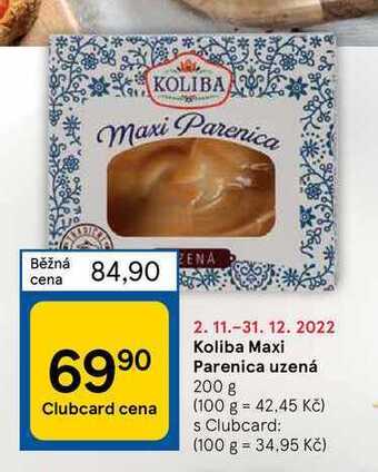 Tesco Koliba maxi parenica uzená 200 g nabídka