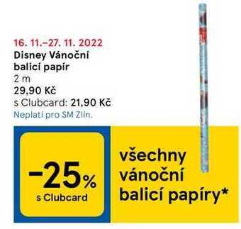Tesco Disney vánoční balicí papír 2 m nabídka