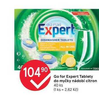 Tesco Go for expert tablety do myčky nádobí citron 40 ks nabídka