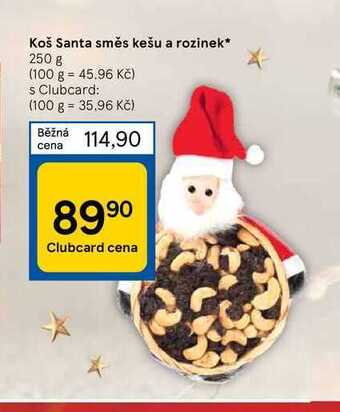 Tesco Koš santa směs kešu a rozinek* 250 g nabídka