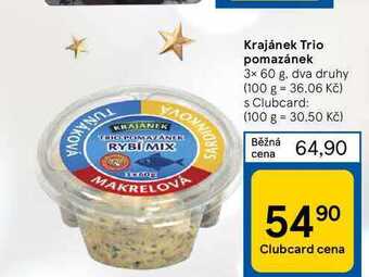 Tesco Krajánek trio pomazánek 3 x 60 g nabídka