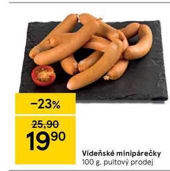 Tesco Vídeňské minipárečky 100 g nabídka