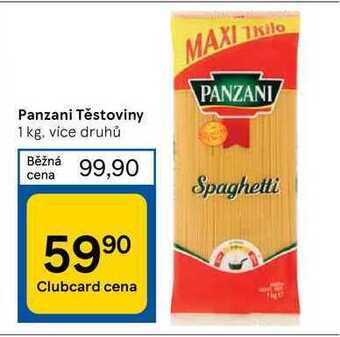 Tesco Panzani těstoviny 1 kg nabídka