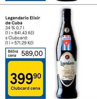 Tesco Legendario elixir de cuba 34% 0,7 l nabídka