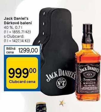 Tesco Jack daniel's dárkové balení 40 %. 0.7 l nabídka