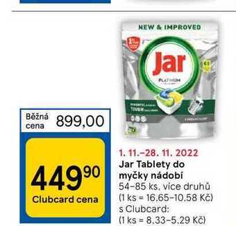 Tesco Jar tablety do myčky nádobí 54-85 ks nabídka