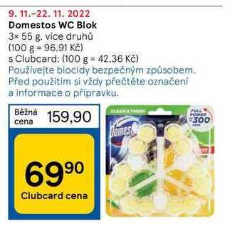 Tesco Domestos wc blok 3 x 55 g nabídka