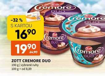 Terno Zott cremore duo 190 g nabídka