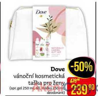 Teta Dove vánoční kosmetická taška pro ženy (spr. gel 250 ml, těl. mléko 250 ml. deodorant) nabídka