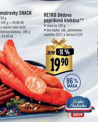 Albert Retro dědova papriková klobása 100 g nabídka