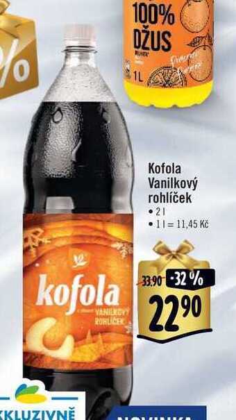 Albert Kofola vanilkový rohlíček 2 l nabídka