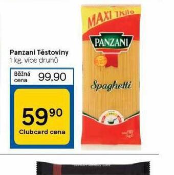 Tesco Panzani těstoviny nabídka