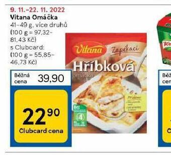 Tesco Vitana omáčka nabídka