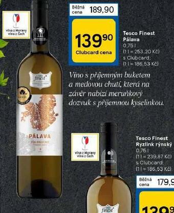 Tesco Tesco finest pálava nabídka